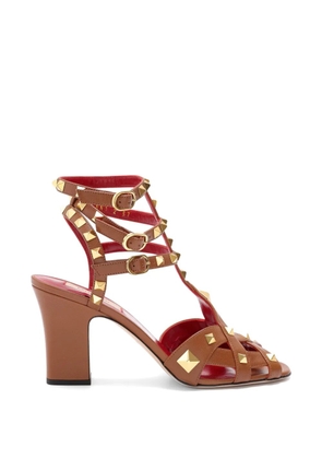 Valentino Garavani studded buckle sandals - Brown