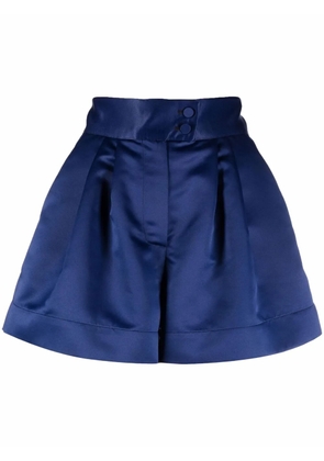 STYLAND high-waisted satin shorts - Blue