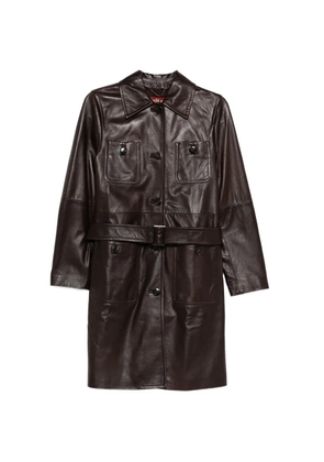 Max Mara Mstamaca buttoned belted coat - Brown