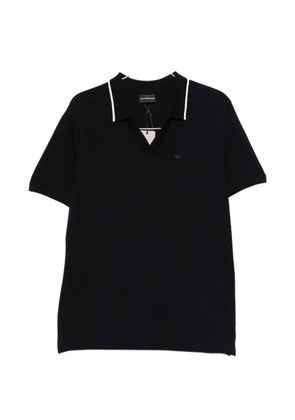 Emporio Armani V-neck contrast-trim T-shirt - Blue