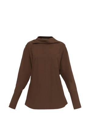 Issey Miyake pocket collar shirt - Brown