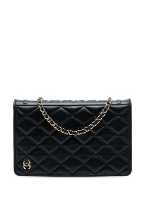 CHANEL Pre-Owned 2021-2025 Quilted Lambskin Book Wallet On Chain crossbody bag - Black