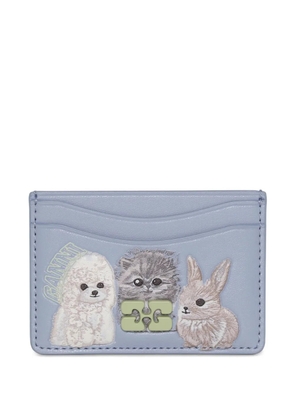 GANNI leather card holder - Purple