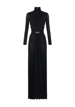 Elisabetta Franchi draping pleated maxi dress - Black