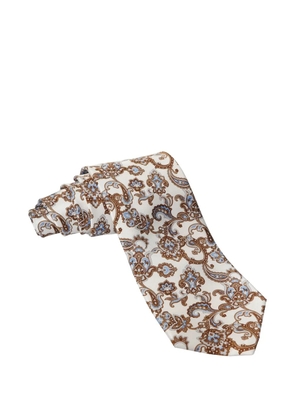 Stefano Ricci paisley silk tie - White