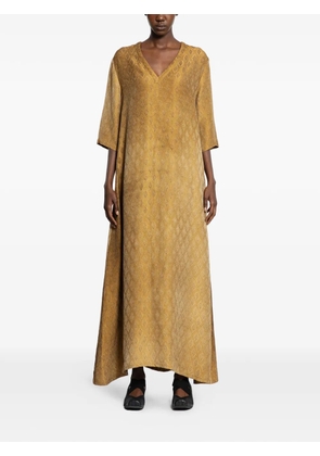 Uma Wang Apostle diamond-jacquard midi dress - Yellow