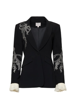 Cinq A Sept Cheyenne cascading ribbon blazer - Black