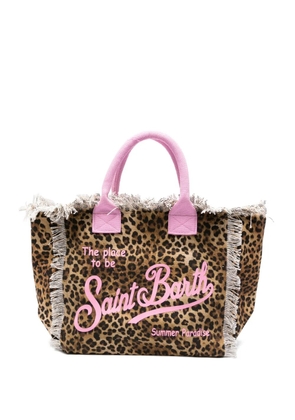 MC2 Saint Barth fringed leopard-pattern tote bag - Brown