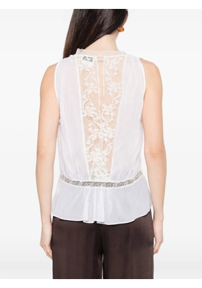 Forte Forte lace-detail ruffled top - White