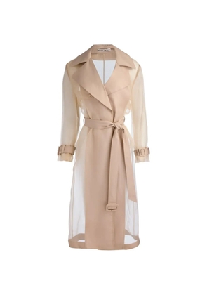 alice + olivia Silvia sheer belted trench coat - Neutrals