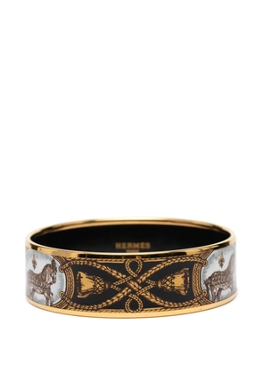 Hermès Pre-Owned 20th Century Wide Enamel Grand Apparat Bracelet 70 costume bracelet - Black