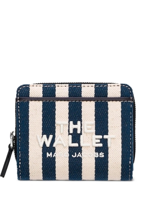 Marc Jacobs striped canvas mini compact wallet - Blue