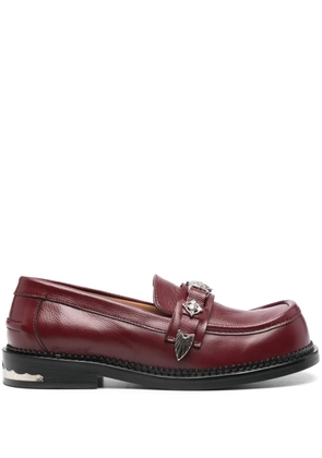 Toga Pulla stud-embellished loafers - Red