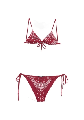 VENUJA paisley-print triangle bikini - Red