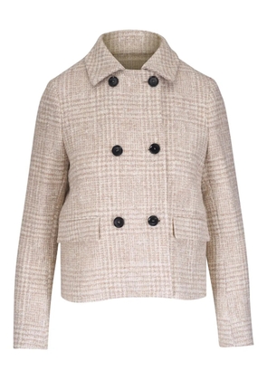 Kiton checked double-breasted jacket - Neutrals