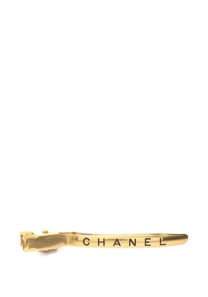 CHANEL Pre-Owned 1986-1988 logo hair clip - Gold