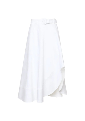 Cinq A Sept Jean belted asymmetric midi skirt - White