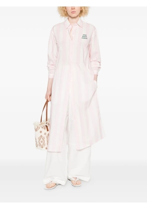MC2 Saint Barth Adeline striped shirt midi dress - Pink