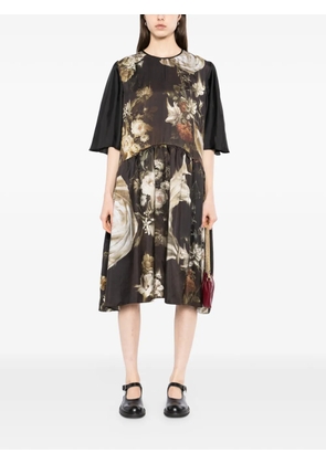 IA LONDON floral print drop waist dress - Black