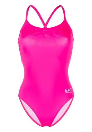 Ea7 Emporio Armani EA7 logo-print one-piece swimsuit - Pink