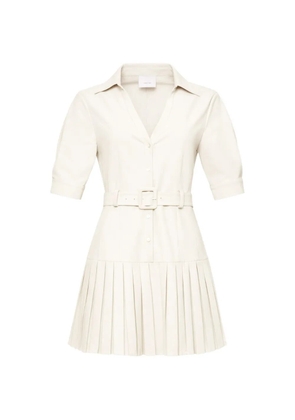 Cinq A Sept Moriah pleated belted mini dress - Neutrals