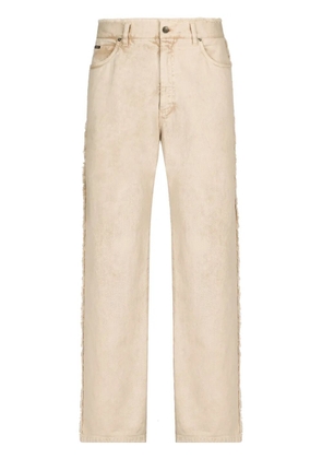 Dolce & Gabbana frayed-trim loose-fit jeans - Neutrals