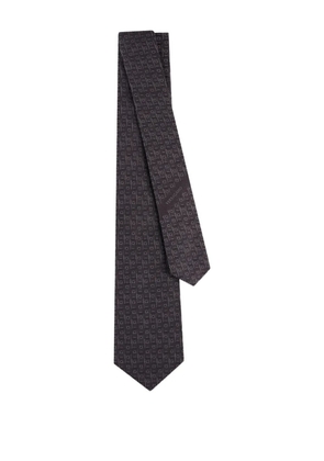 Ferragamo monogram silk tie - Black