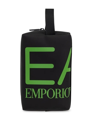Ea7 Emporio Armani logo-print wash bag - Black