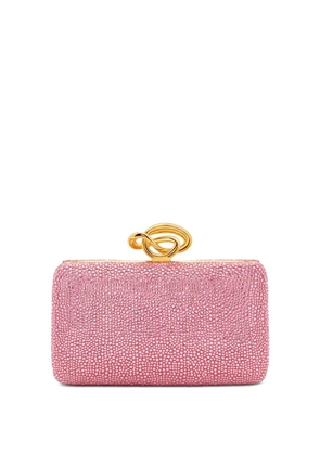 Oscar de la Renta crystal knot handle clutch bag - Pink