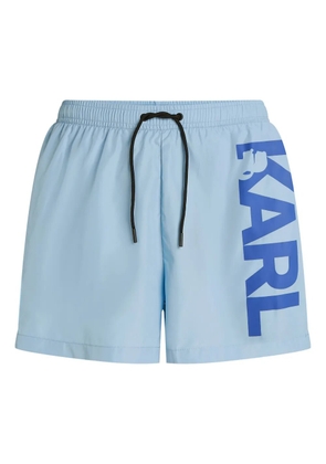 Karl Lagerfeld logo-print swim shorts - Blue