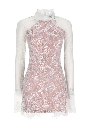 Retrofete lace mock-neck mini dress - White
