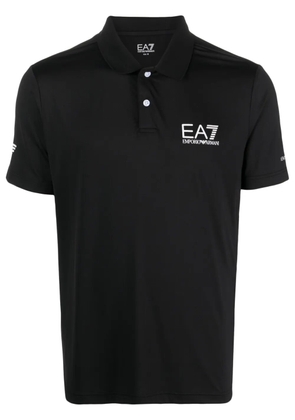 Ea7 Emporio Armani logo-print polo shirt - Black