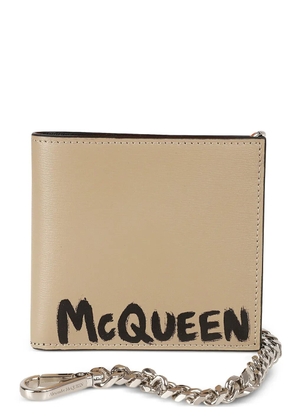 Alexander McQueen chain leather wallet - Neutrals