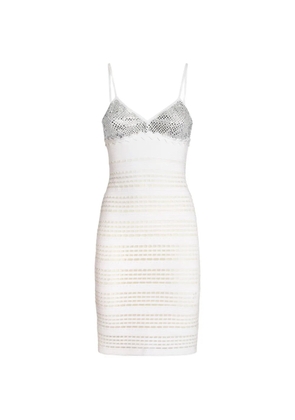 Genny rhinestone-embellished mini dress - White