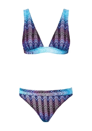 Missoni patterned-knit bikini - Blue