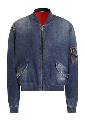 Dolce & Gabbana zip-up denim bomber jacket - Blue