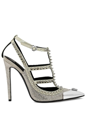 Philipp Plein 120mm spike-embellished heeled sandals - Neutrals