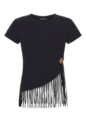 Roberto Cavalli fringed T-Shirt - Black