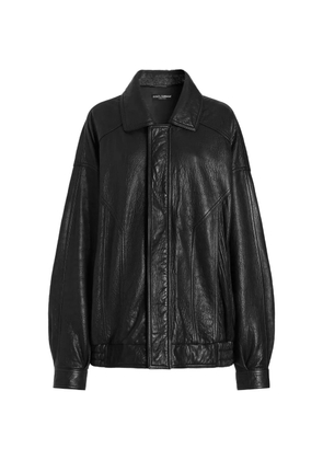 Dolce & Gabbana collar zip-fastening leather jacket - Black