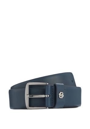 BOSS logo leather belt - Blue