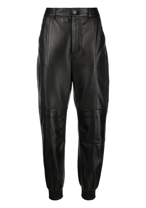 Karl Lagerfeld tapered-leg leather trousers - Black