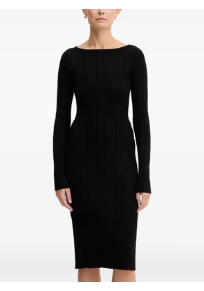 TWINSET logo-plaque ribbed dress - Black