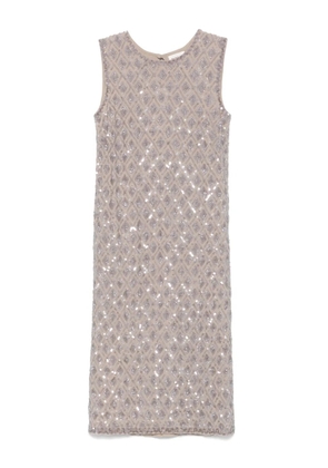 P.A.R.O.S.H. sequin-embellished midi dress - Neutrals