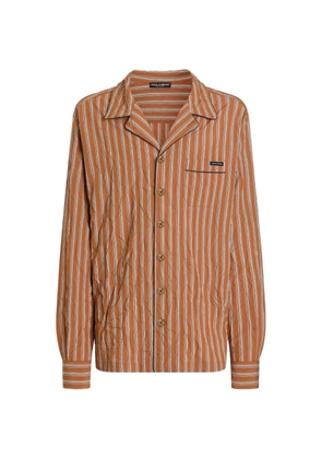 Dolce & Gabbana striped pocket shirt - Orange