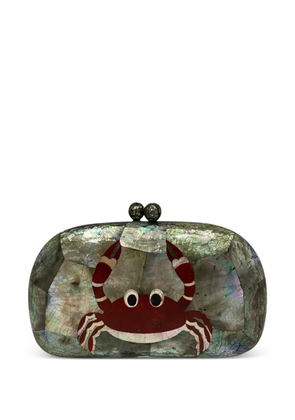 SERPUI Greta crab-detail clutch bag - Grey