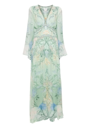 Camilla floral silk maxi dress - Green
