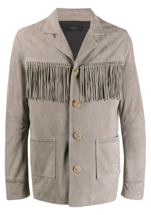 AMIRI textured fringe shirt jacket - Grey