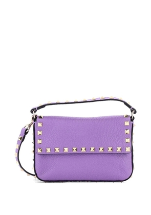 Valentino Garavani Pre-Owned Rockstud Top Handle Pouch Leather Mini crossbody bag - Purple