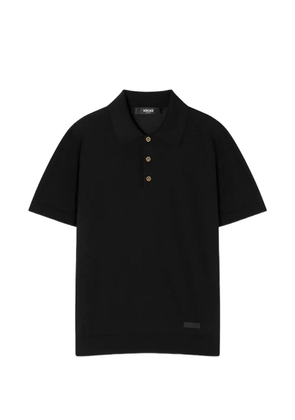 Versace logo-patch polo shirt - Black