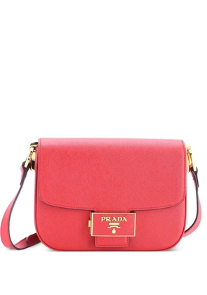 Prada Pre-Owned Embleme Flap Bag Saffiano Leather Small shoulder bag - Red